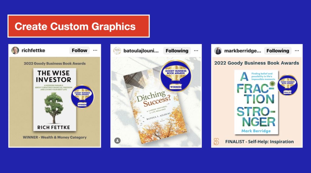 Goody Business Book Awards Award-Winning Author Promotion Tips Custom Graphics