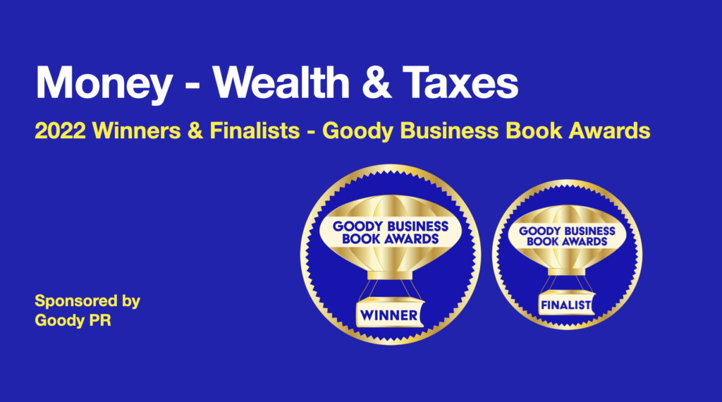 Banner announcing 2022 winners and finalist in Money & Wealth - Taxes Books.