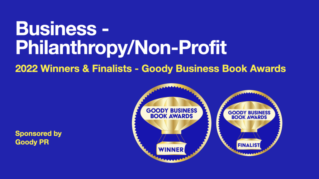 Banner announcing 2022 winners and finalist in Business - Philanthropy/Non-Profit Books.