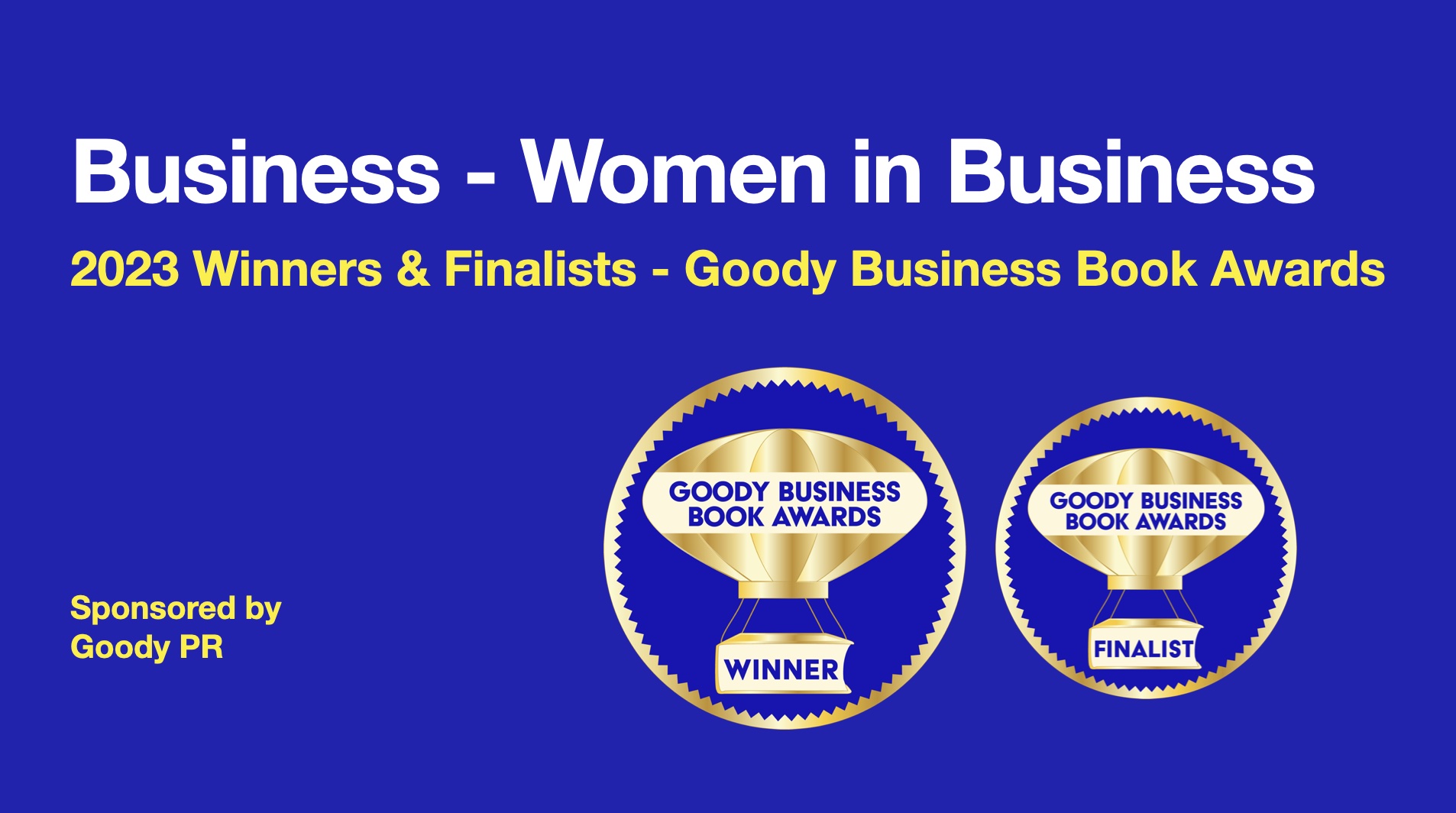 2023 Awards for Women in Business Books - Goody Business Book Awards